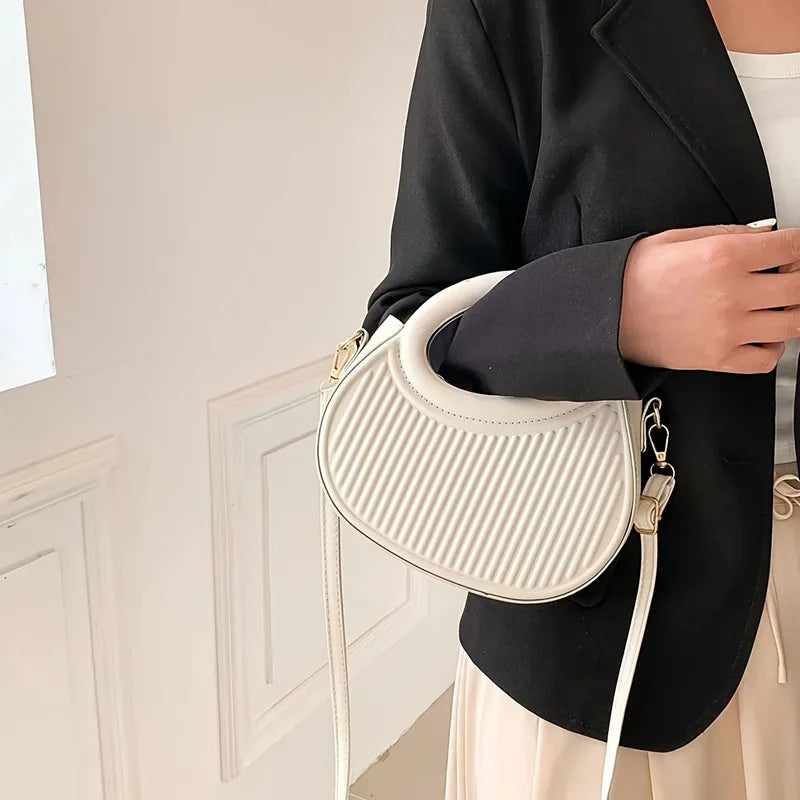 Chic Stripe Design Crossbody Bags for Women Elegant Synthetic Leather Handbag, Purse, Luxury Look Shoulder Bag for Everyday Use