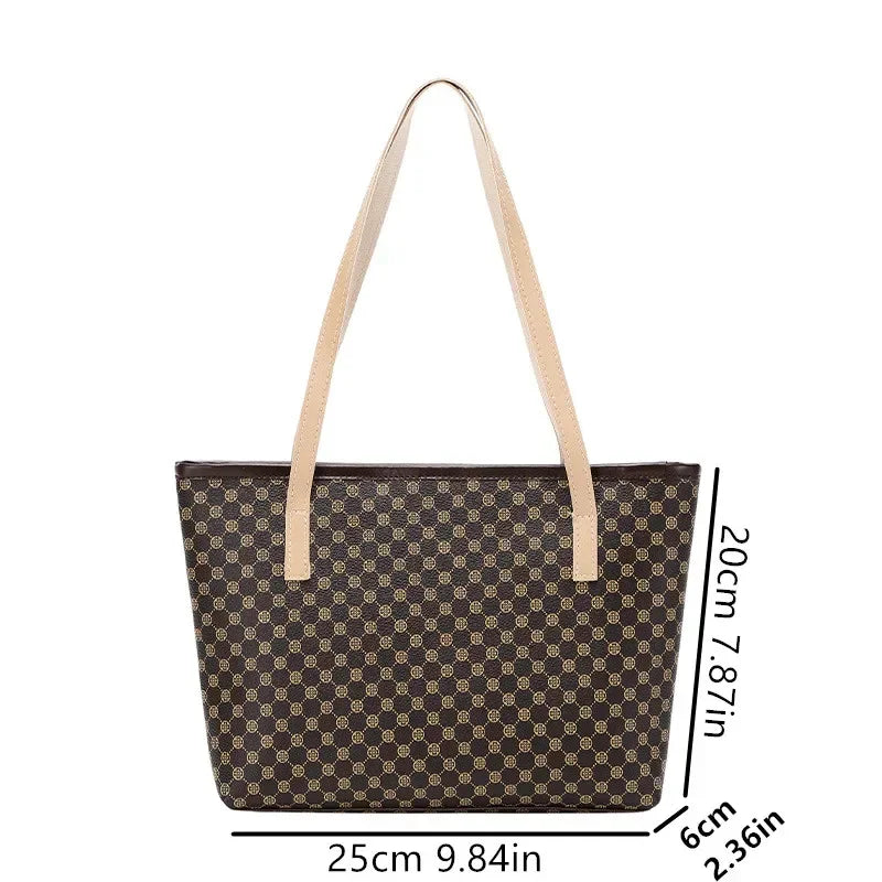 Stylish Crocodile Pattern Pu Underarm Bag Versatile Women Small Tote Bags Fashionable Leopard Handbag Chic Quilted Shoulder Bag