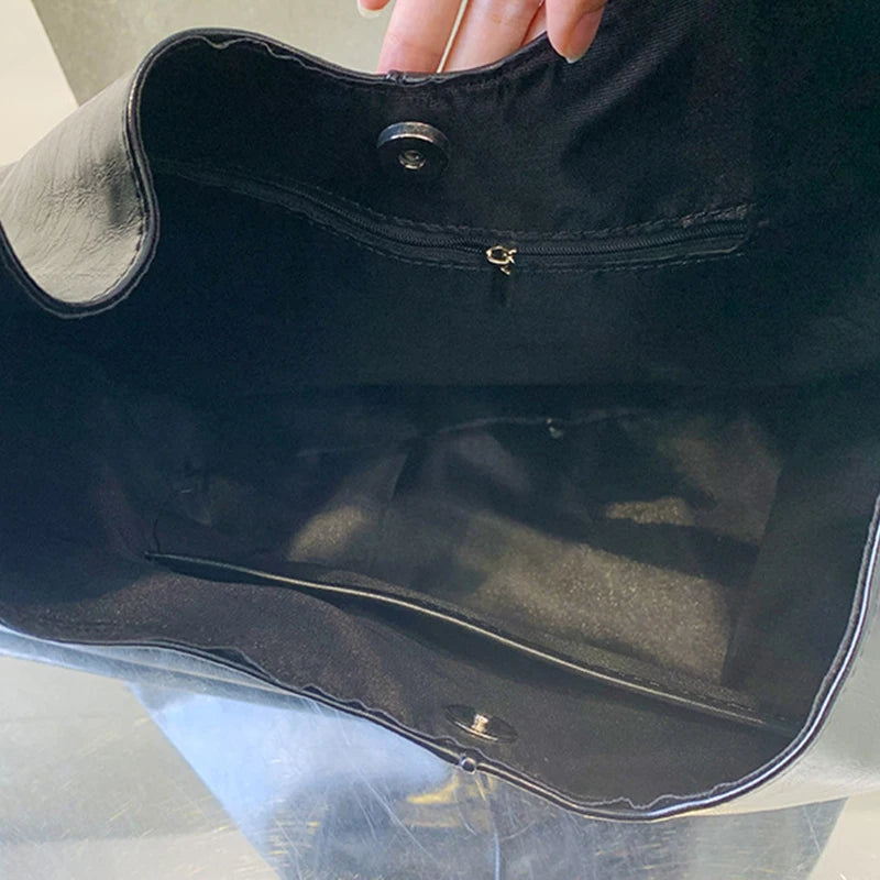 New Women Soft PU Leather Handbag Luxury Design Underarm Hobo Shoulder Bag Clutch Casual Large Capacity Dumpling Pouch