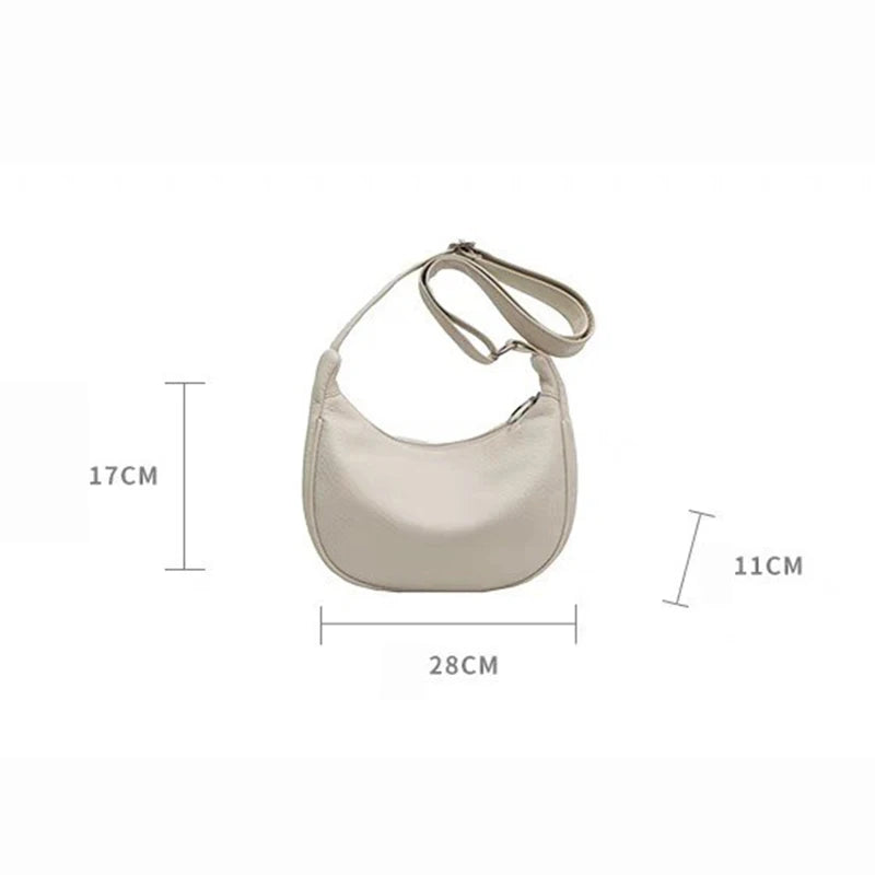 Solid Color Hobos Bag For Women Large Capacity Travel Crossbody Bag Female Half Moon Shoulder Bag Ladies Daily Fanny Packs