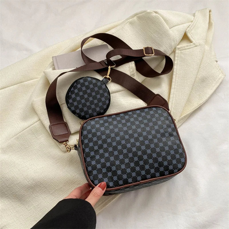 Vintage Pattern Crossbody Bags for Women Shoulder Shell Bag Trend Small Purse and Handbag Luxury Designer Female Square Bag