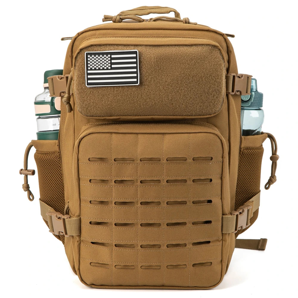 25L Tactical Backpack for Men and Women Survival Assault Pack Bag Hiking Small School Outdoor Rucksack with Bottle Holder