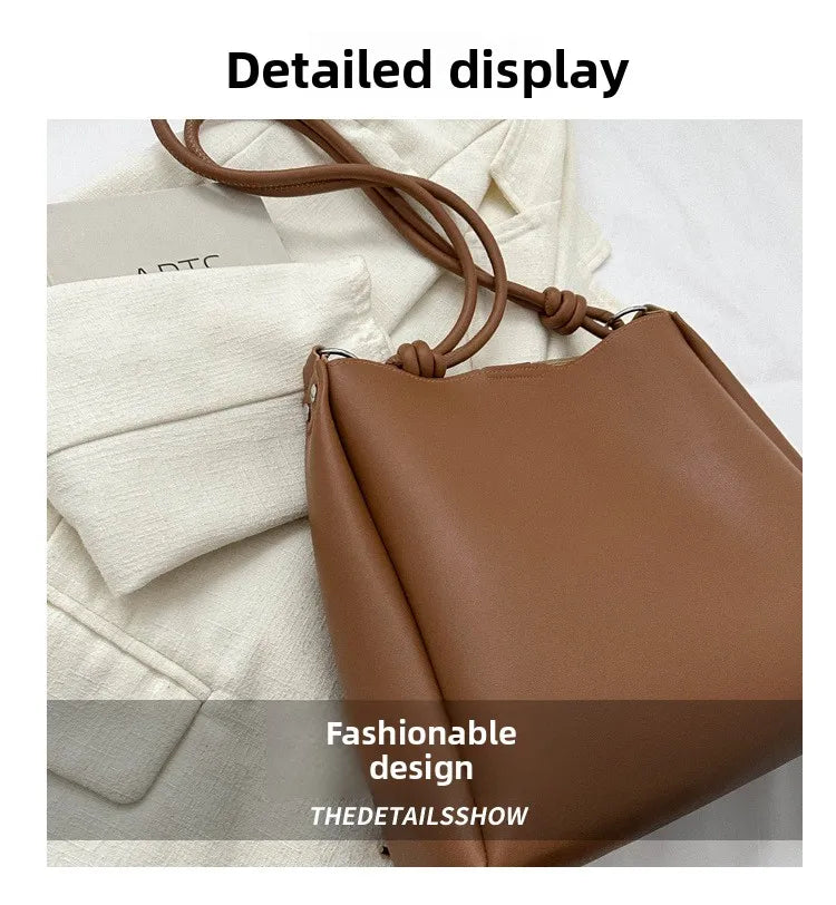 Fashionable High Quality Texture Crossbody Bag, Synthetic Leather Bucket Tote Bag, Single Shoulder Bag for Commuting Women's Bag