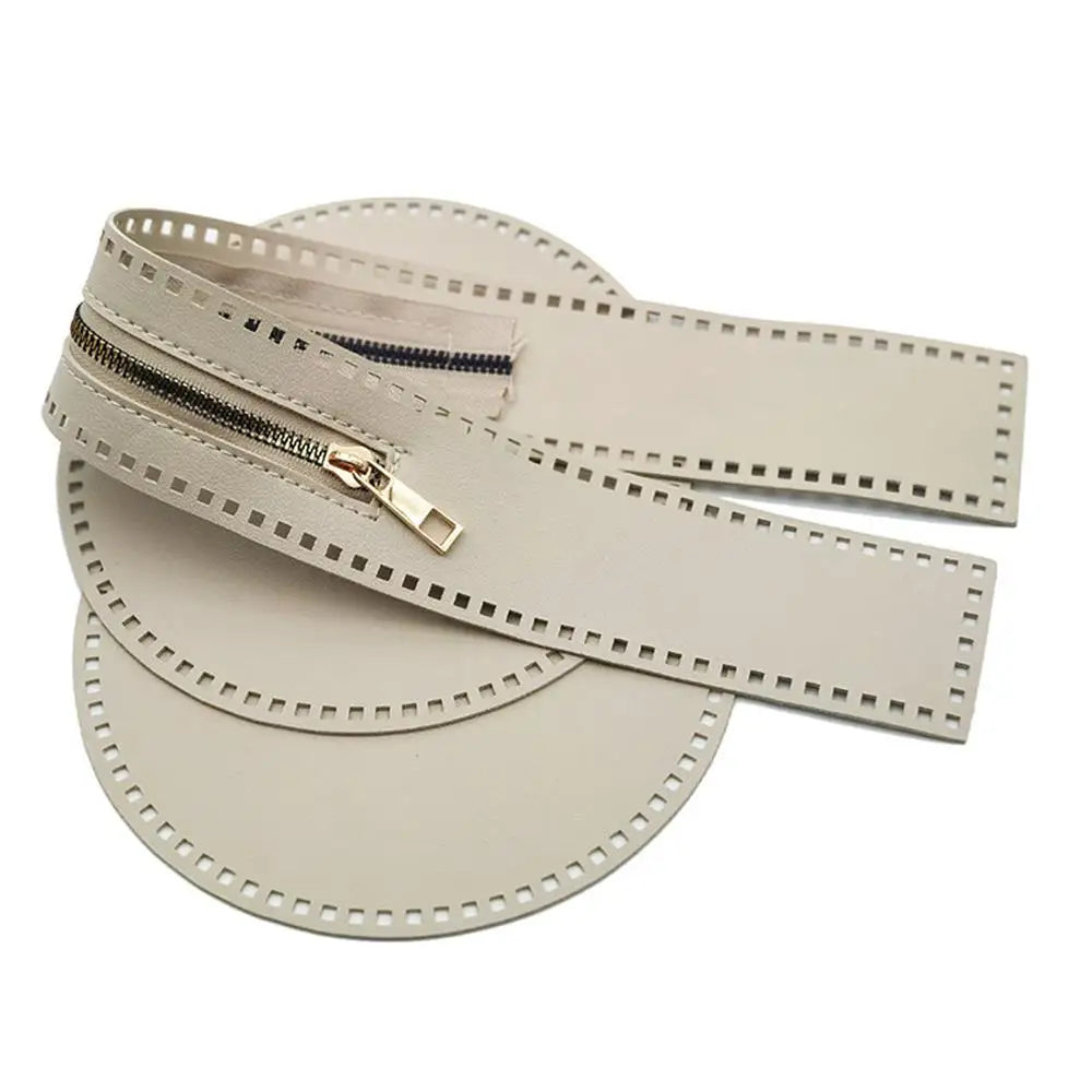 3Pcs/Set 17cm Round Base For Crochet Bags Solid Bottom For Knitted Bag DIY PU Leather Bottom For Bag Handmade Bottom With Holes