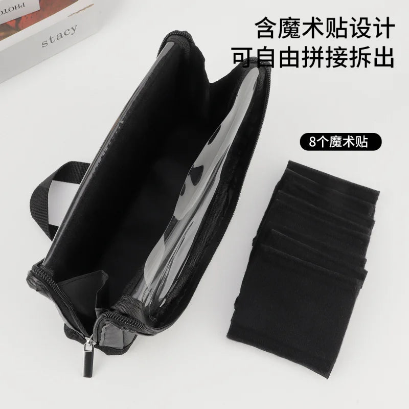 European and American Portable Makeup Storage Bag Professional Makeup Handbag with Magnetic Closure Brush Bag Foldable Large Cap