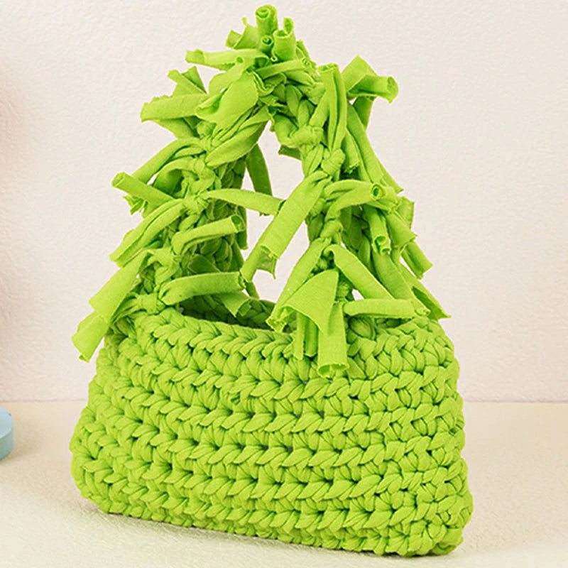 Spring And Summer Handwoven Women's Handheld Bag Leisure Small Fresh Hollow Out Small Design Holiday Bag