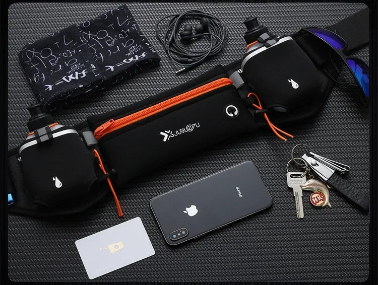 Trail Running Waist Pack For Man/Woman Marathon Phone Water Bottle Sports Fanny Pack Fitness Dual Pocket Running Belt Waist Bag