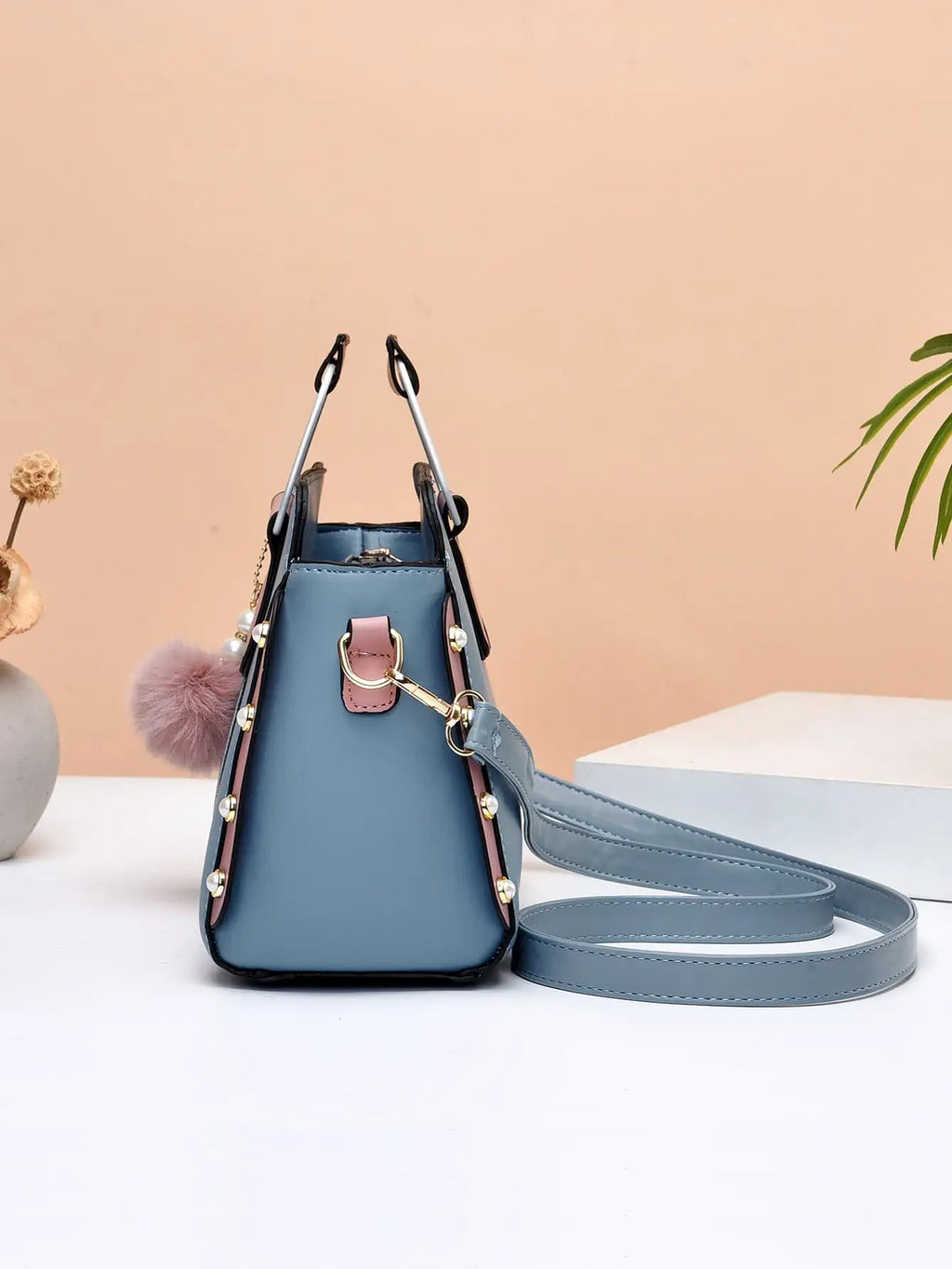 1 piece spliced contrasting handbag, a simple and casual daily accessory, an ideal choice for shopping and going out