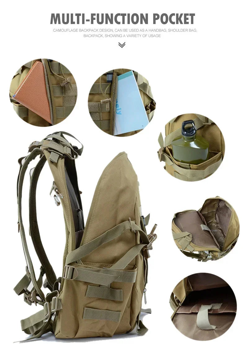 40L Camping Hiking Backpacks Tactical Backpack for Men/women Reflective Outdoor Climbing Rucksack Bag Survival Molle Travel Bags