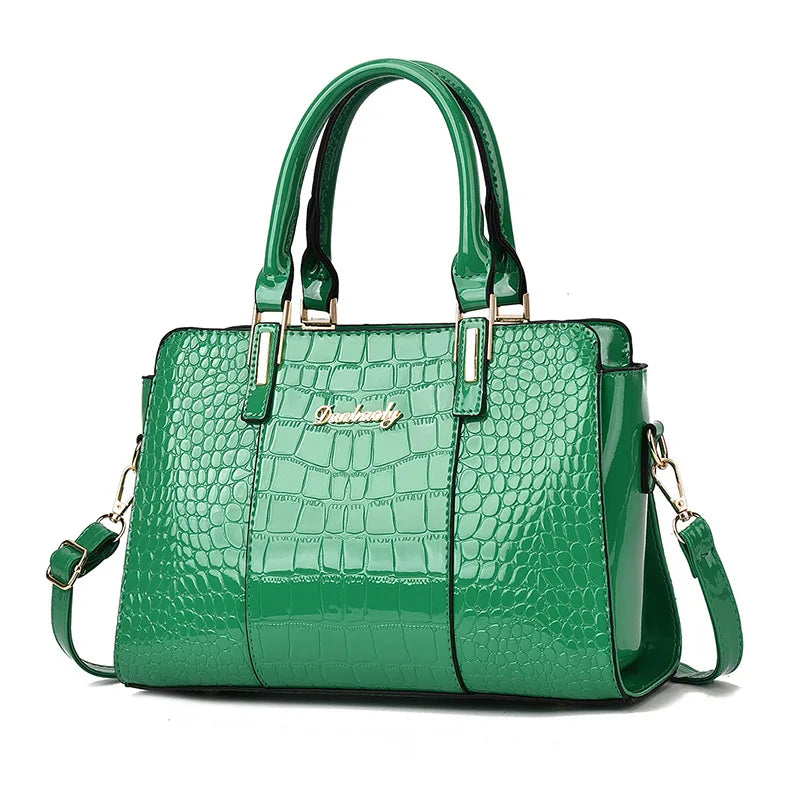 Fashion crocodile pattern elegant temperament handbag high sense large capacity shoulder messenger bag