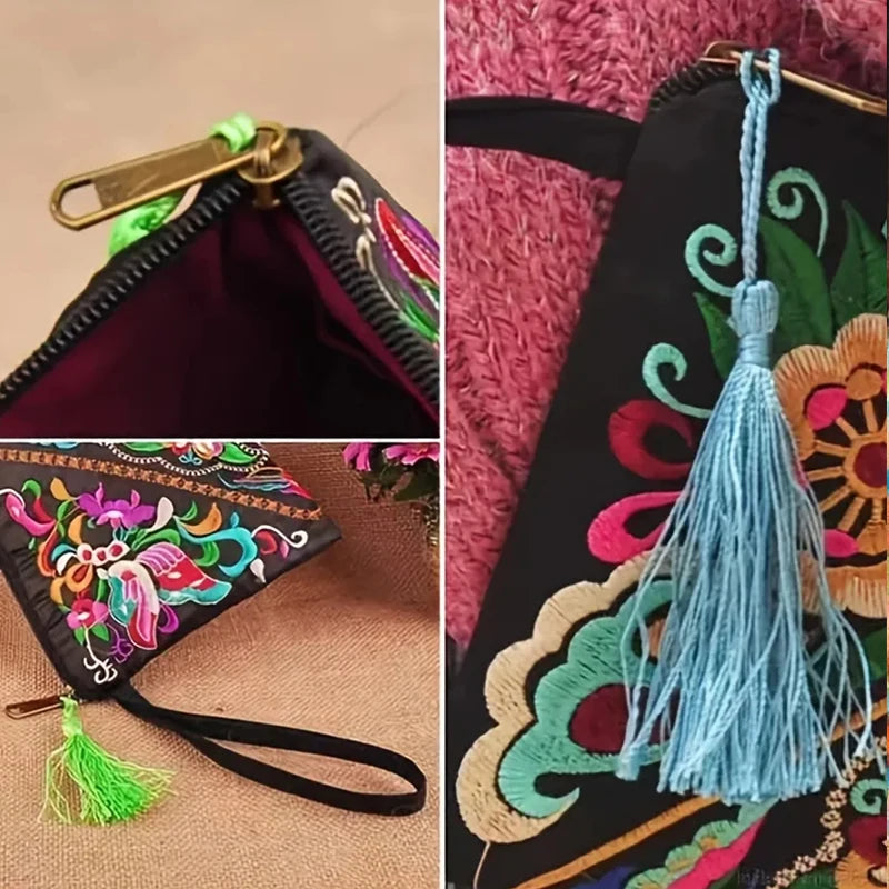 Luxury Design Flowers Clutches Pouch Fashion Women Wallet Wrist Handbag Lady Vintage Envelope Phone Purse Card Holders Pocket