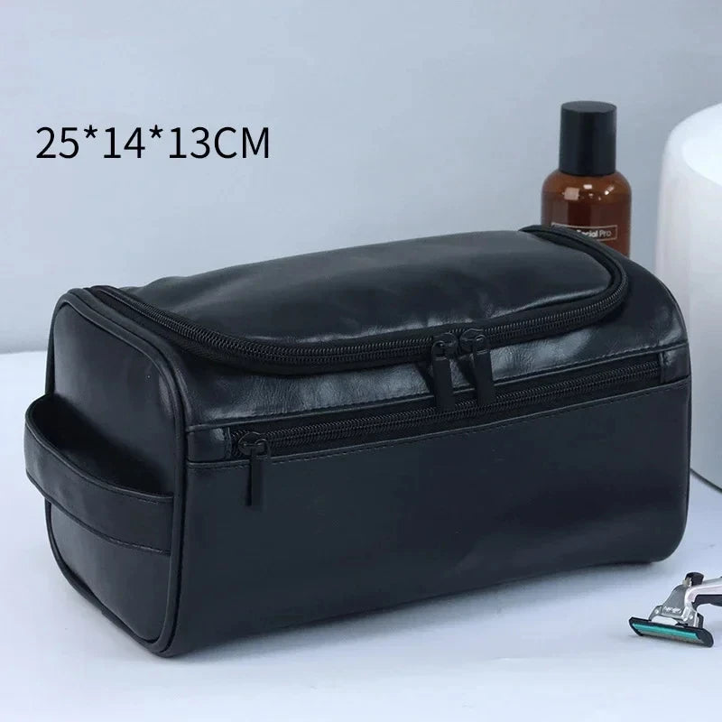 Leather Toiletry Bag for Men Women Dopp Kit Mens Hanging Toiletry Bag Travel Toiletry Bag for Traveling Large Cosmetic Bag for T