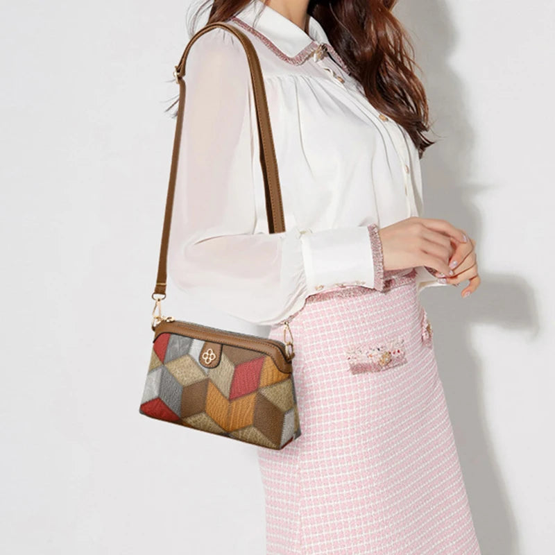 High Quality PU Leather Women Small Crossbody Shoulder Bags Luxury Handbag Lady Messenger Bag Simple Shell Phone Satchels