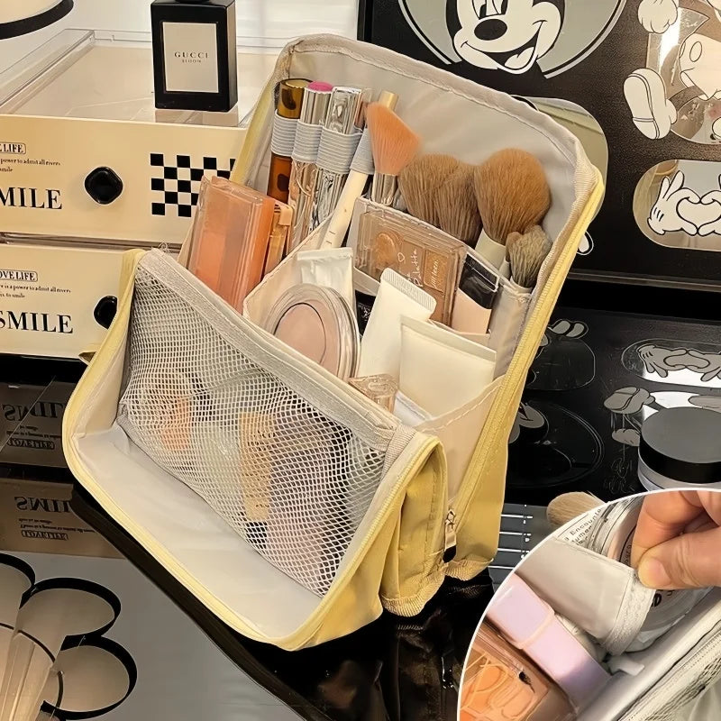 Large Capacity Travel Cosmetic Bag Multifunction Stand Upright Makeup Bag Women Toiletries Organizer Female Storage Make Up Case