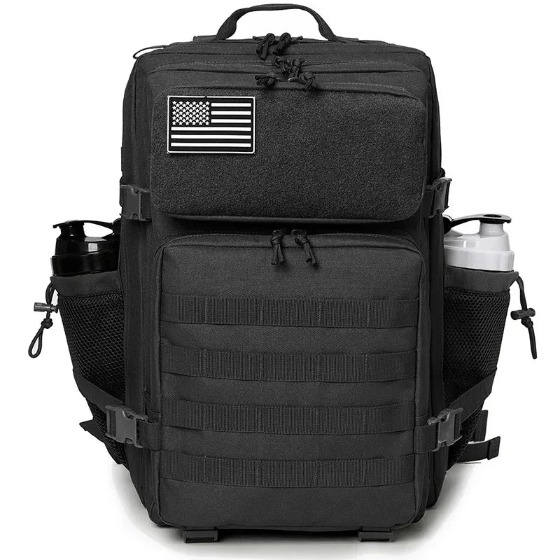 45L Tactical Backpack for Men and Women Assault Pack Bag Survival School Hiking Outdoor Heavy Duty Rucksack with Bottle Holder