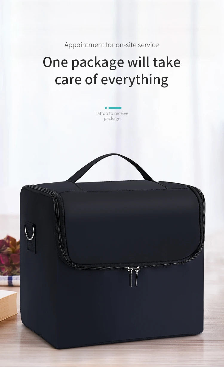 Large Makeup Carrying Train Case for Women, Travel Bag Storage Box,4 Tier Professional Nail Organizer Case with Adjustable