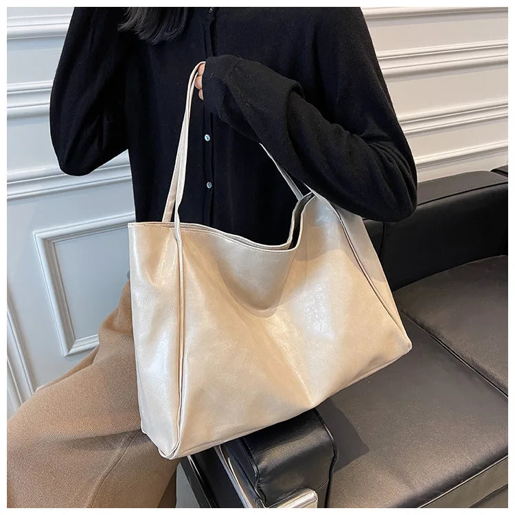 Retro PU Women's Handbag, Large Capacity Handbags Shoulder Bag, Street Leisure Shopping Tote Bag Bags, Suitable for Daily Use