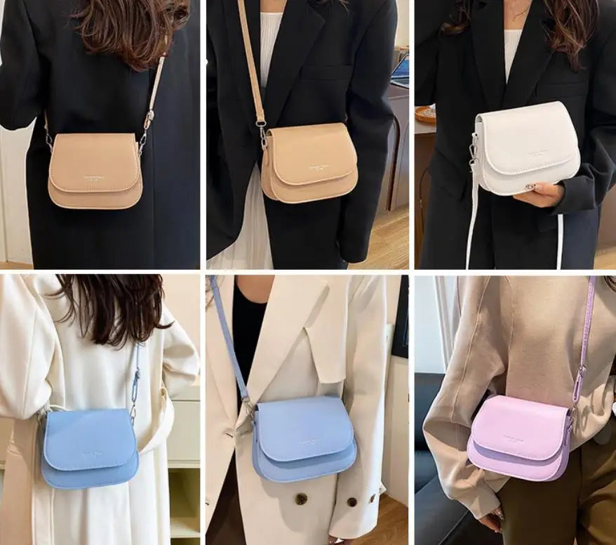 Fashionable Synthetic Leather Crossbody Bag, Womens Shoulder Bag, Simple Square Design, Adjustable Strap, Suitable for Daily Use