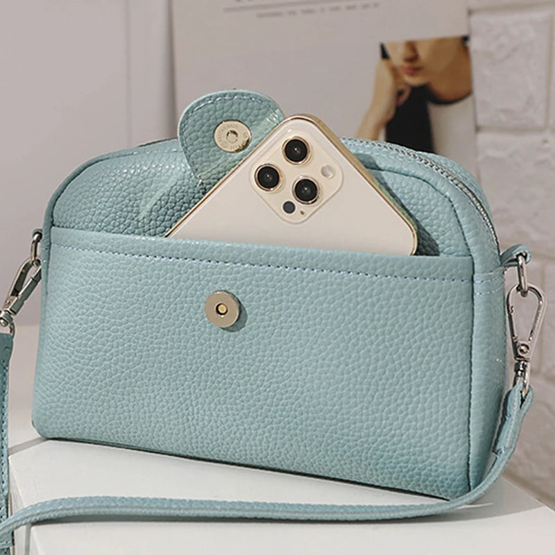 Fashion Brands Shoulder Bags For Women Simple PU Leather Crossbody Bag Shopping Phone Purse Female Messenger Handbag Pouch