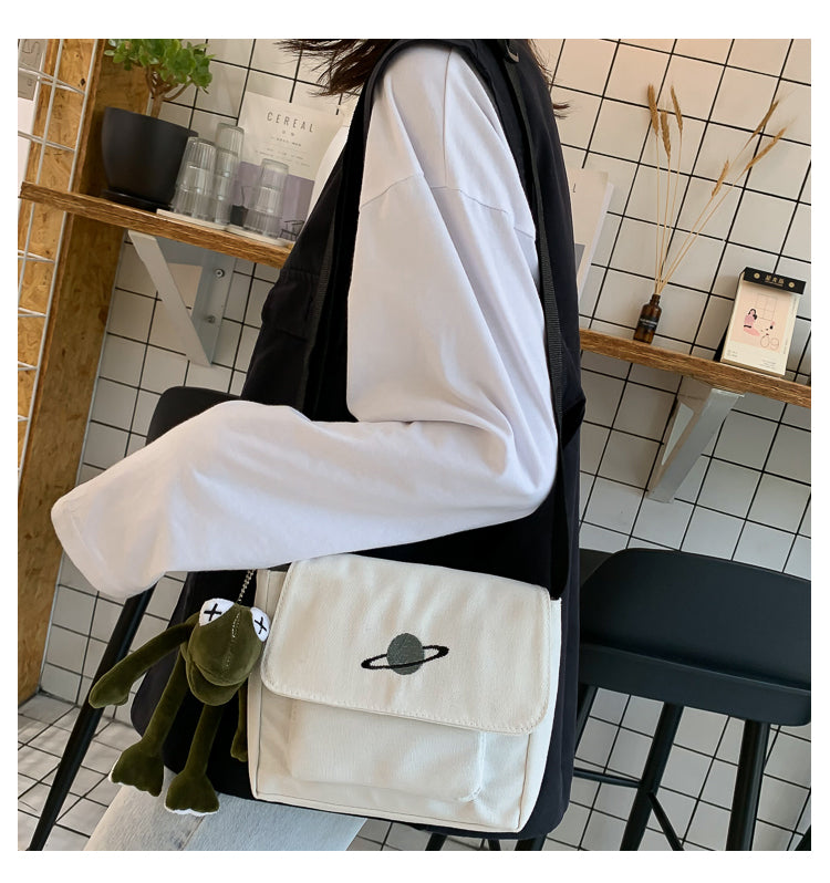 Casual Collage Student Messenger Bag Women Small Bag Canvas Shoulder Bag For Women Print Crossbody Bags Bolsas Sac