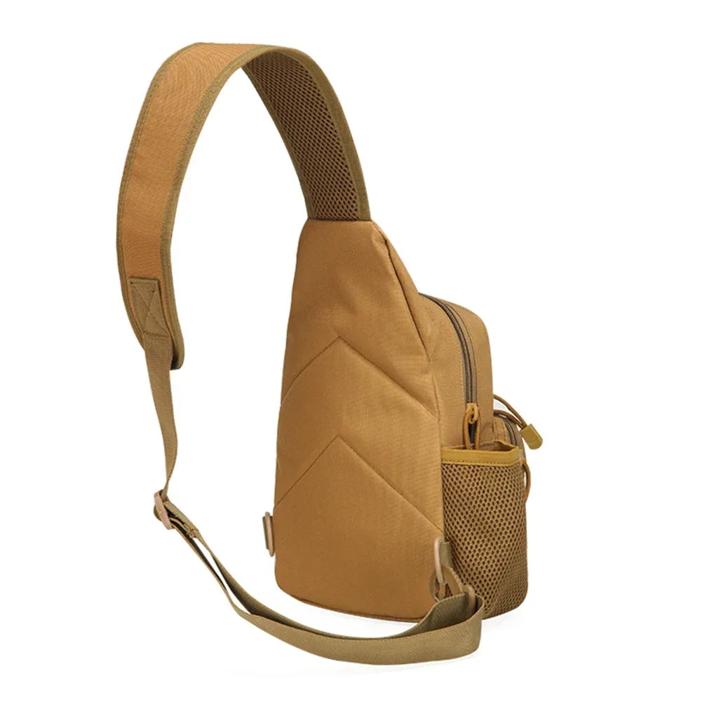 Small Outdoor Tactical Camouflage Kettle Chest Bag Men's Hiking Backpack Nylon Hunting Fishing Camo Hiking Shoulder Bag