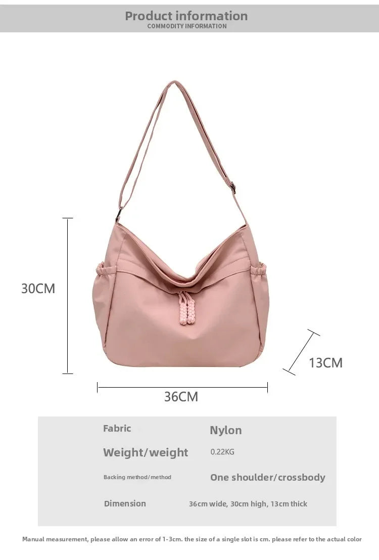 Double Sided Pocket Canvas Bag, Nylon Underarm Shoulder Bag, Fashionable Messenger Bags for Women's Daily Use Work Travel Outing