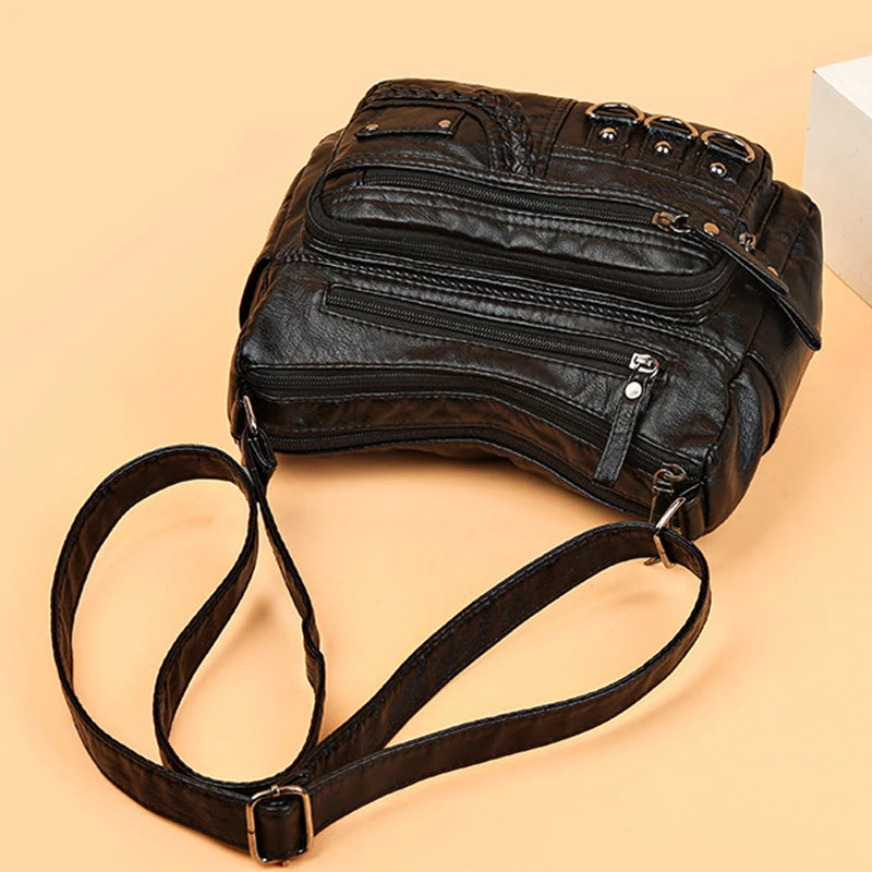 Vintage Pu Leather Luxury Purses and Handbags High Quality Women's Bag Design Multi-pocket Ladies Crossbody Shoulder Bags