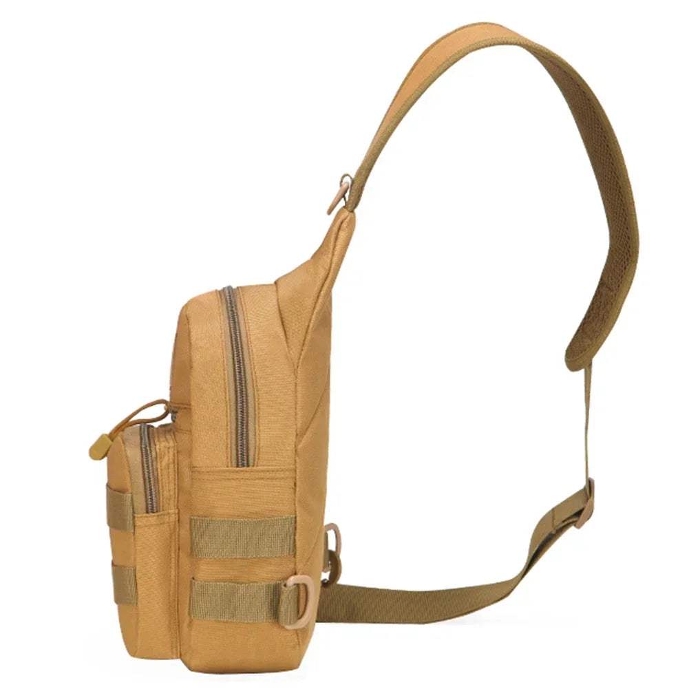 Small Outdoor Tactical Camouflage Kettle Chest Bag Men's Hiking Backpack Nylon Hunting Fishing Camo Hiking Shoulder Bag