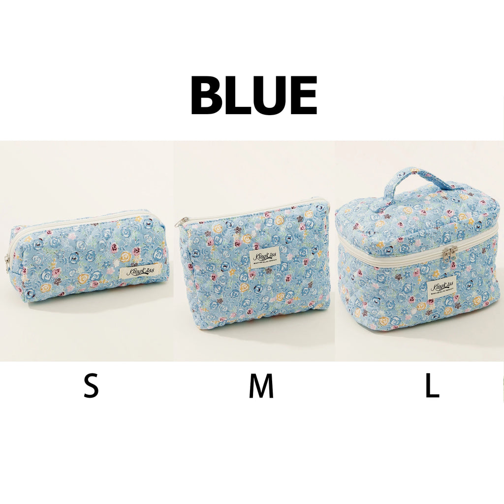 1pcs Cute Quilted Cotton Makeup Bag Women Zipper Cosmetic Organizer Cloth Handbag Box Shape Portable Toiletry Case for Girls