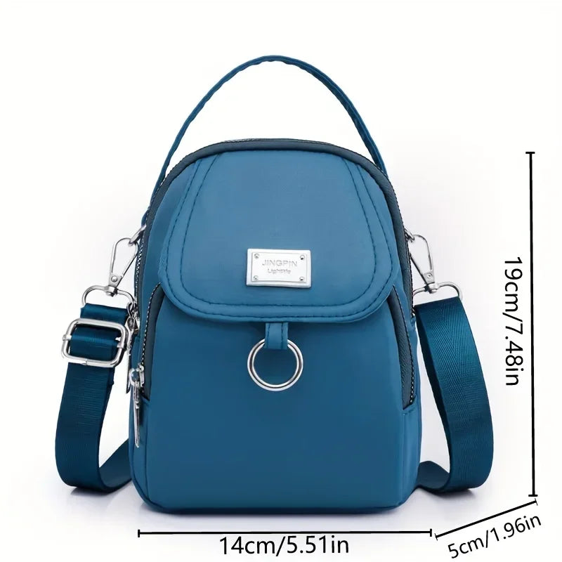 Ms. Fashion, Shoulder Bag, Mini Phone Bag, Multi-Layered Messenger Bag, Nylon Waterproof Fabric, And External Headphone Holes