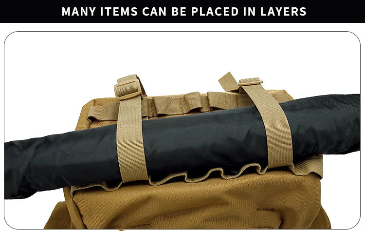 65L Large Capacity Waterproof Outdoor Hking Backpack Tactical Hunting Camping Rucksack Rain Cover Mountaineering Climbing Bags