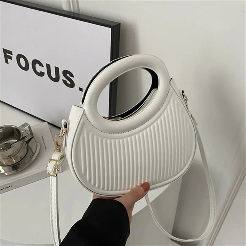Chic Stripe Design Crossbody Bags for Women Elegant Synthetic Leather Handbag, Purse, Luxury Look Shoulder Bag for Everyday Use