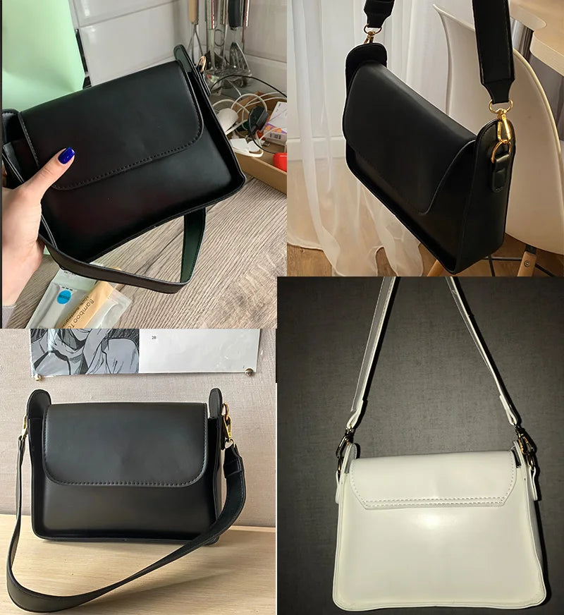 Trendy Fashion Flap Shoulder Bag For Women PU Leather Underarm Bags Designer Solid Color Armpit Handbag and Purse Girls Totes sa