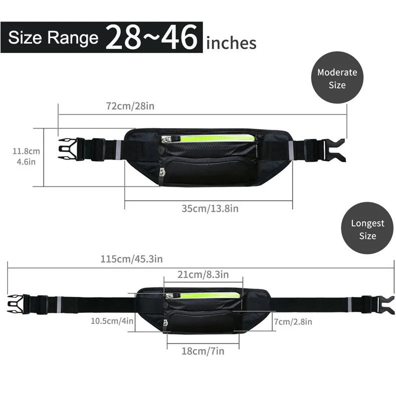 Sport Trail Running Belt Waist Bag Hydration Jogging Pouch Water Bottle Fanny Pack Men Women Gym Fitness Cycling Money Belt Bags