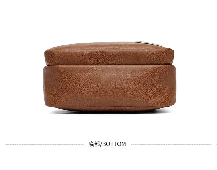 Men's Bag, PU Leather Single Shoulder Bag Multi Layer Zipper Large Capacity Crossbody Bag Daily Use Work Travel Business Commute