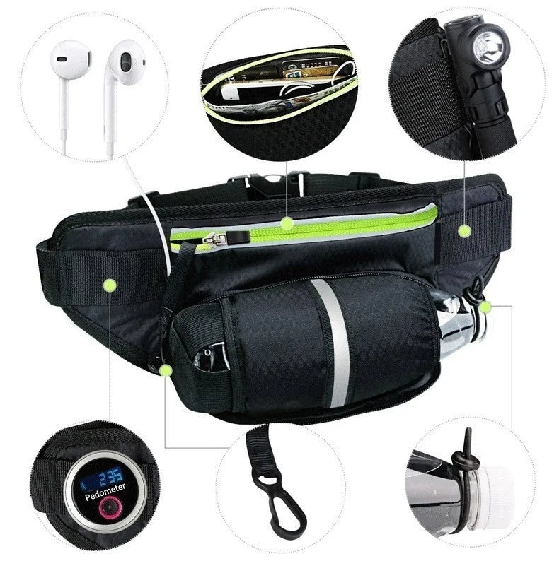 Sport Trail Running Belt Waist Bag Hydration Jogging Pouch Water Bottle Fanny Pack Men Women Gym Fitness Cycling Money Belt Bags