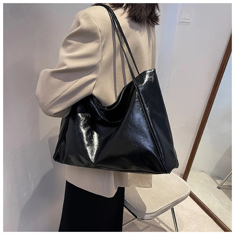 Retro PU Women's Handbag, Large Capacity Handbags Shoulder Bag, Street Leisure Shopping Tote Bag Bags, Suitable for Daily Use