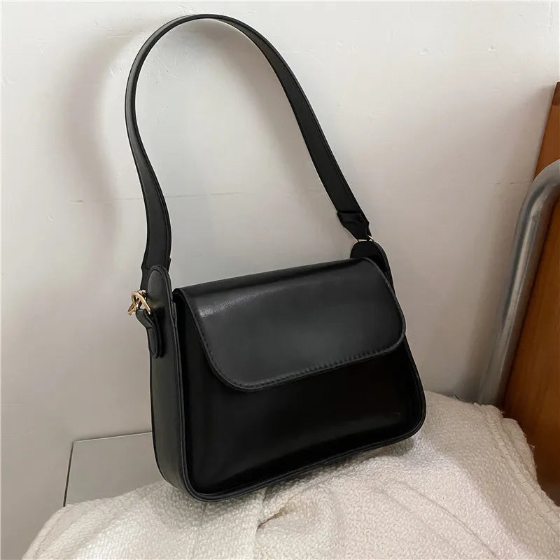 Trendy Fashion Flap Shoulder Bag For Women PU Leather Underarm Bags Designer Solid Color Armpit Handbag and Purse Girls Totes sa