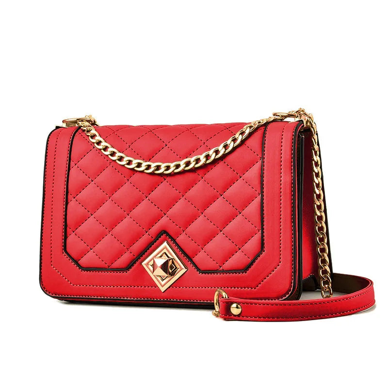 Bag Women's Xiaoxiangfeng Rhombus Chain Bag One Shoulder Portable Crossbody Fashion Personalized Women's Bag