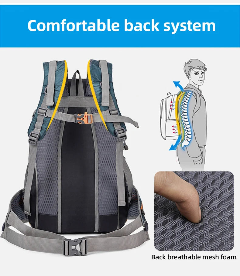 Climbing Camping Backpack Sports Travel Duffel Bag for Men Women with Shoes Outdoor Hikking Cycling Rucksack Luggage Storage Bag