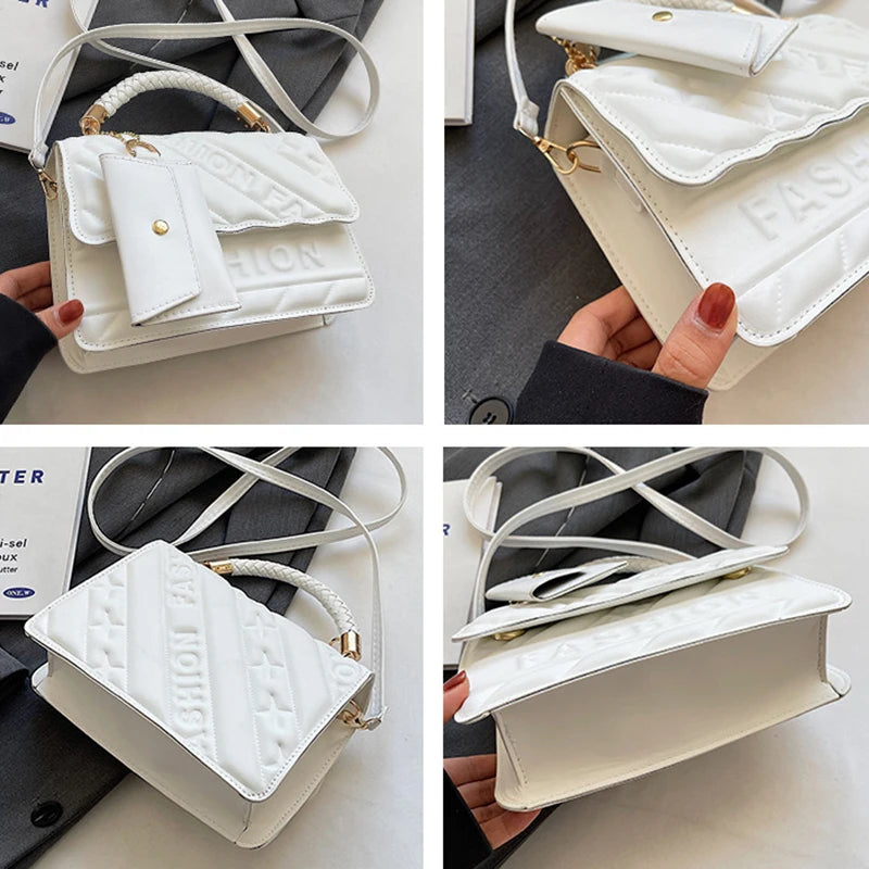 Brand Designer Small Crossbody Bags New Fashion Shoulder Bag Quilted PU Leather Ladies Square Handbags