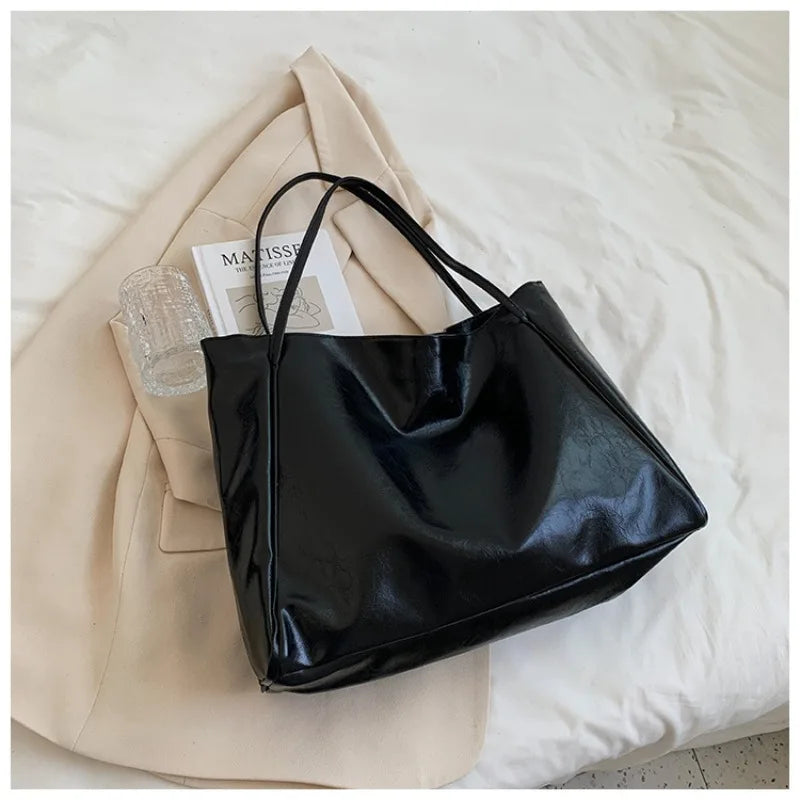 Retro PU Women's Handbag, Large Capacity Handbags Shoulder Bag, Street Leisure Shopping Tote Bag Bags, Suitable for Daily Use