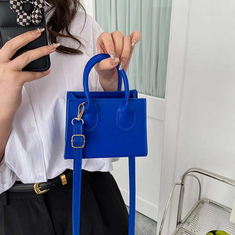 Soild Color Messenger Bags For Women PU Leather Brand Female Crossbody Shoulder Bag Luxury Design Mini Handbags and Purse Bag
