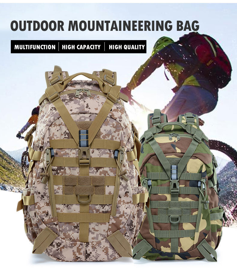 40L Tactical Backpack for Men Camping Hiking Backpacks Reflective Outdoor Travel Bags Survival Molle Climbing Rucksack Bag