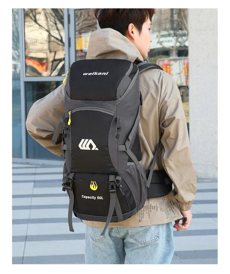 Outdoor sports backpack - hiking backpack 50L men's and women's hiking and camping bag travel backpack with dual shoulder straps
