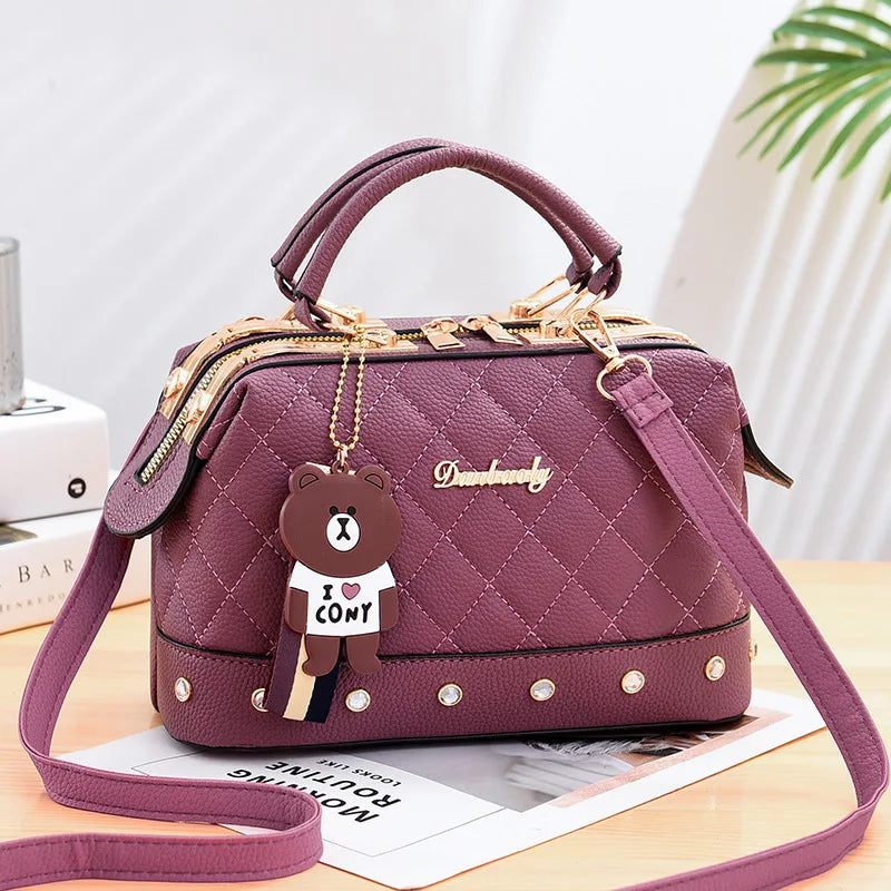 Bag Women's Simple Casual Handbag Fashion Atmospheric Rhombus Pillow Bag One Shoulder Crossbody Bag