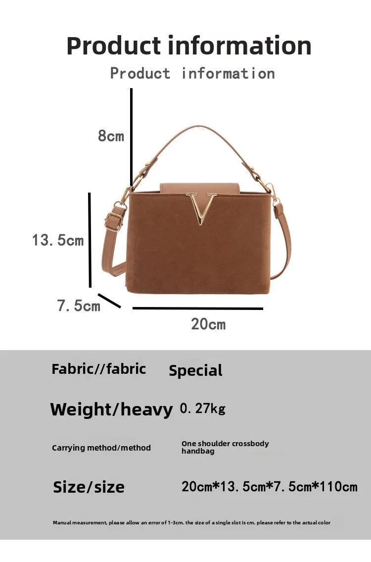 Fashionable Mini Suede Women's Bag, Faux Suede Tote Bag, Simple Hardware Lock Buckle Decoration Handbag Purse Cross Body Bags