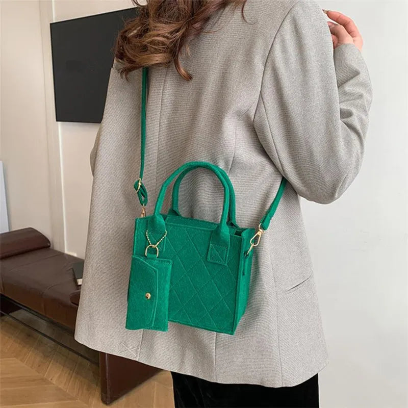 3pcs/set Embossed Women's Handbag Stylish Crossbody Bag Clutch and Wallet, Solid Color Square Shoulder Bag, Fabric for Daily Use