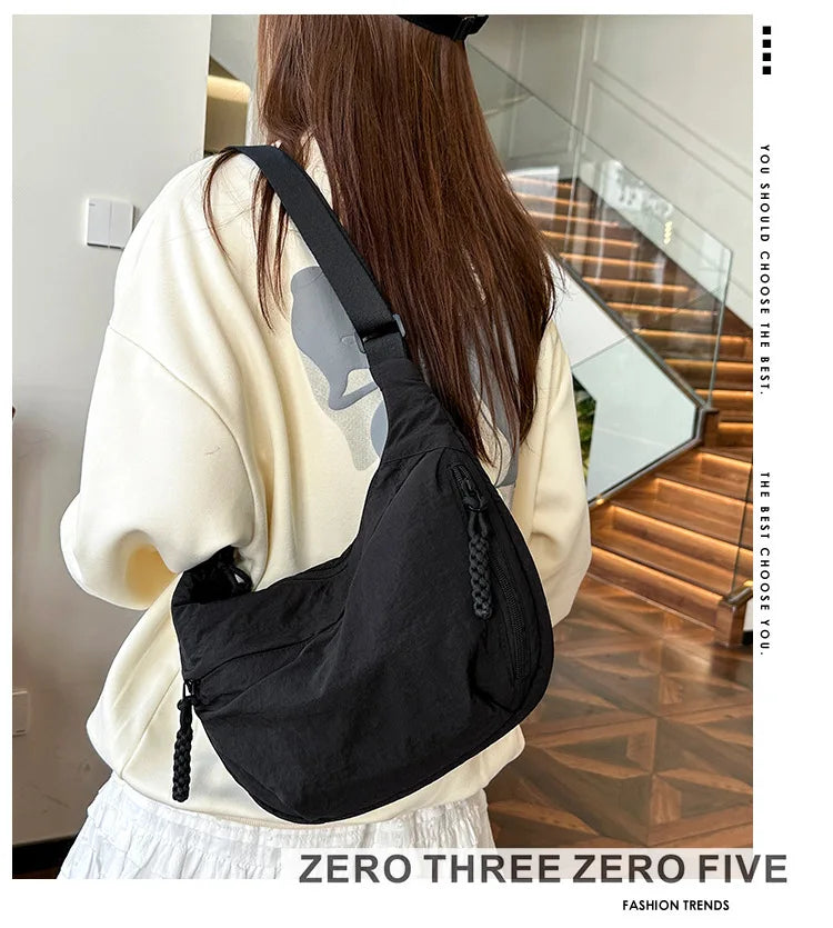 Casual Nylon Hobos Crossbody Bag for Women Designer Shoulder Bags Large Capacity Tote Bag Lady Travel Shopper Bag Female Purses