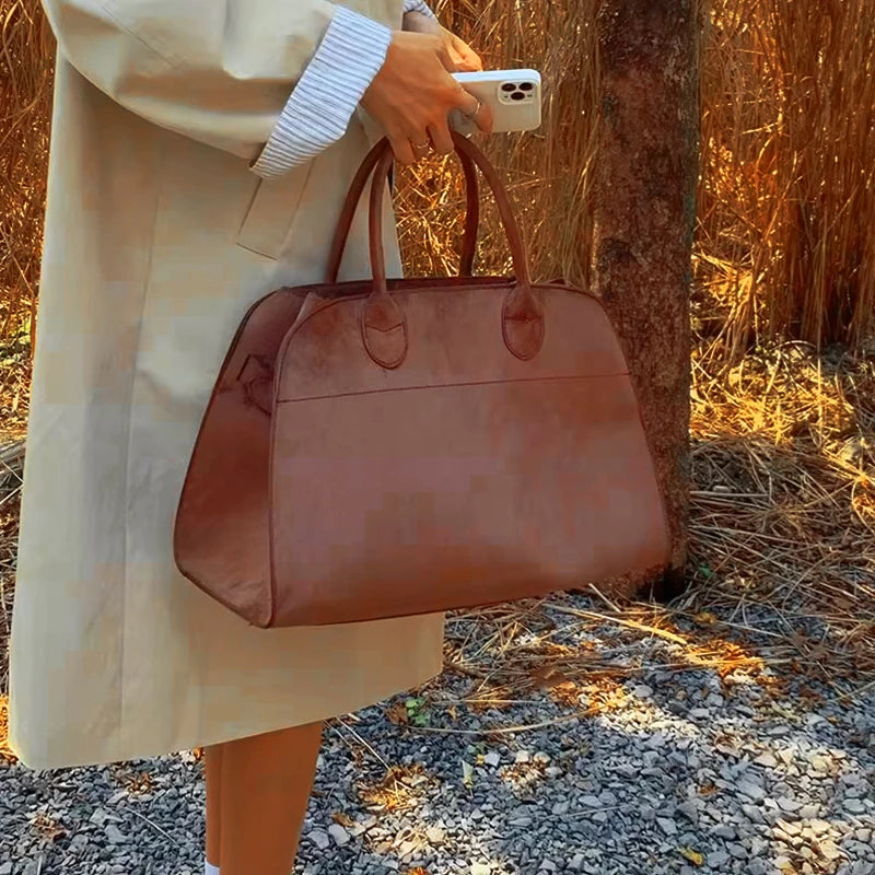 Suede Tote Bag High Quality Designer Luxury Boston Large Handbag Winter Vintage Women's Shoulder Bags